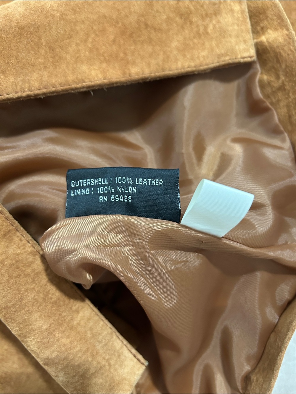 Vintage Wilsons 100% Leather Chestnut Suede Tailored Blazer Jacket Gold Buttons - Picture 6 of 6